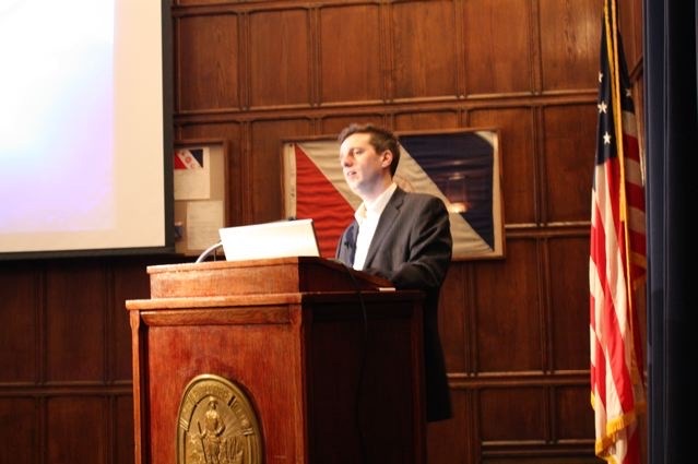 Matt Harris lecturing at The Explorers Club, 2009